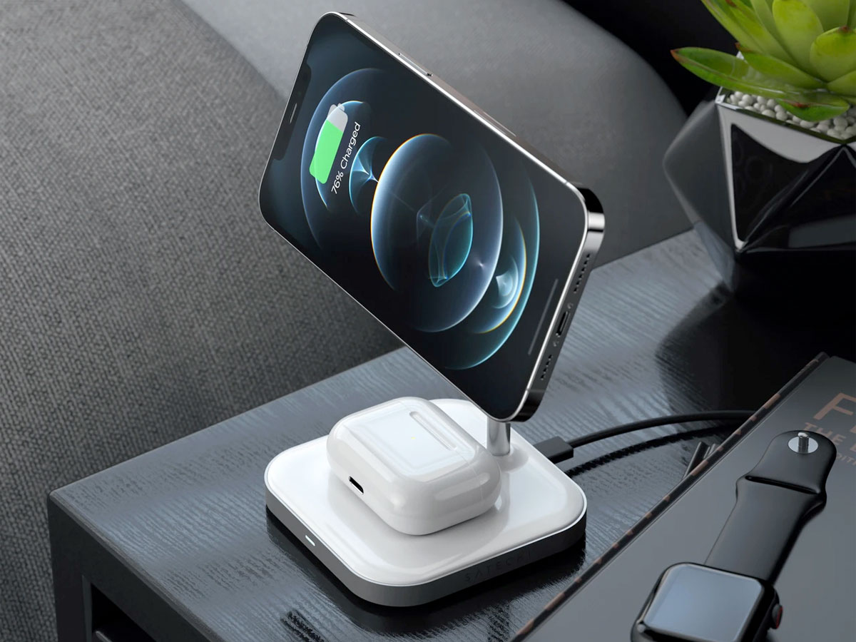 Satechi Aluminum 2-in-1 Magnetic Wireless Charging Stand