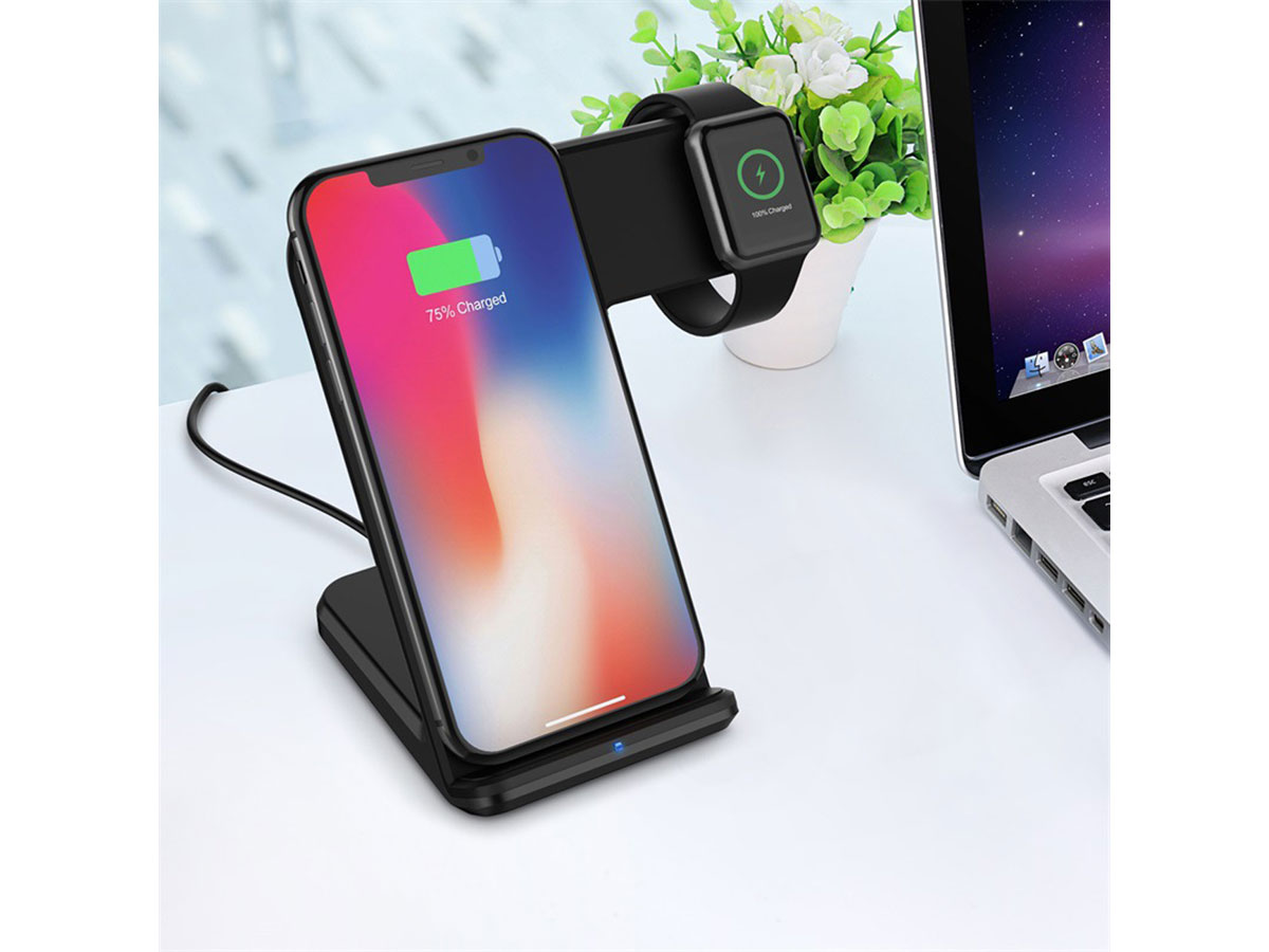Sdesign 2in1 Wireless Charging Stand - Draadloze Oplader Qi