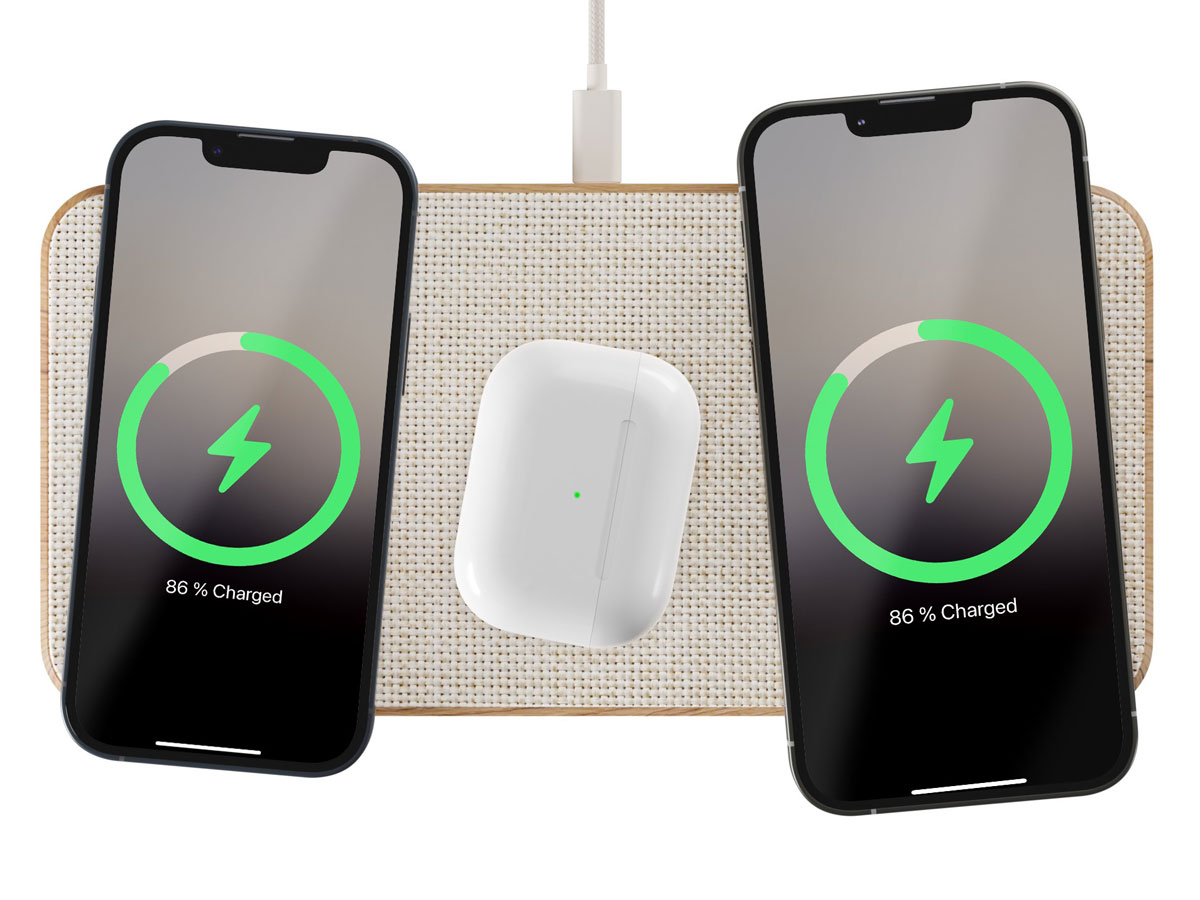 Woodcessories MultiPad Wireless Charger Oak - 30W 3-in-1 Draadloze Oplader