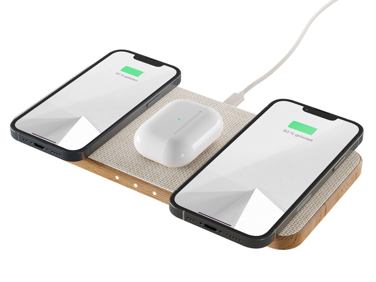 Woodcessories MultiPad Oak 30W Draadloze Oplader 3in1