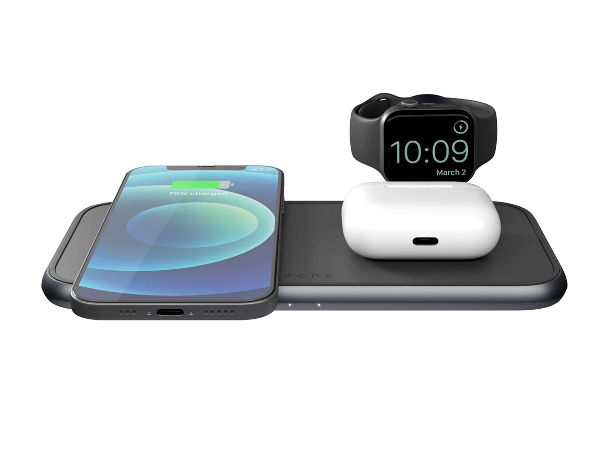 Zens Aluminium 4-in-1 Wireless Charger incl. Apple Watch (2 x 10W)