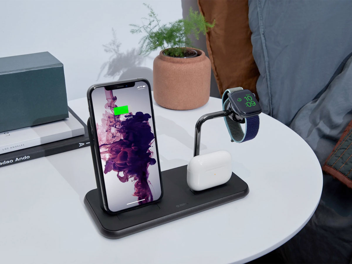 Zens Aluminium 4-in-1 Wireless Charger Stand + Dock + Watch