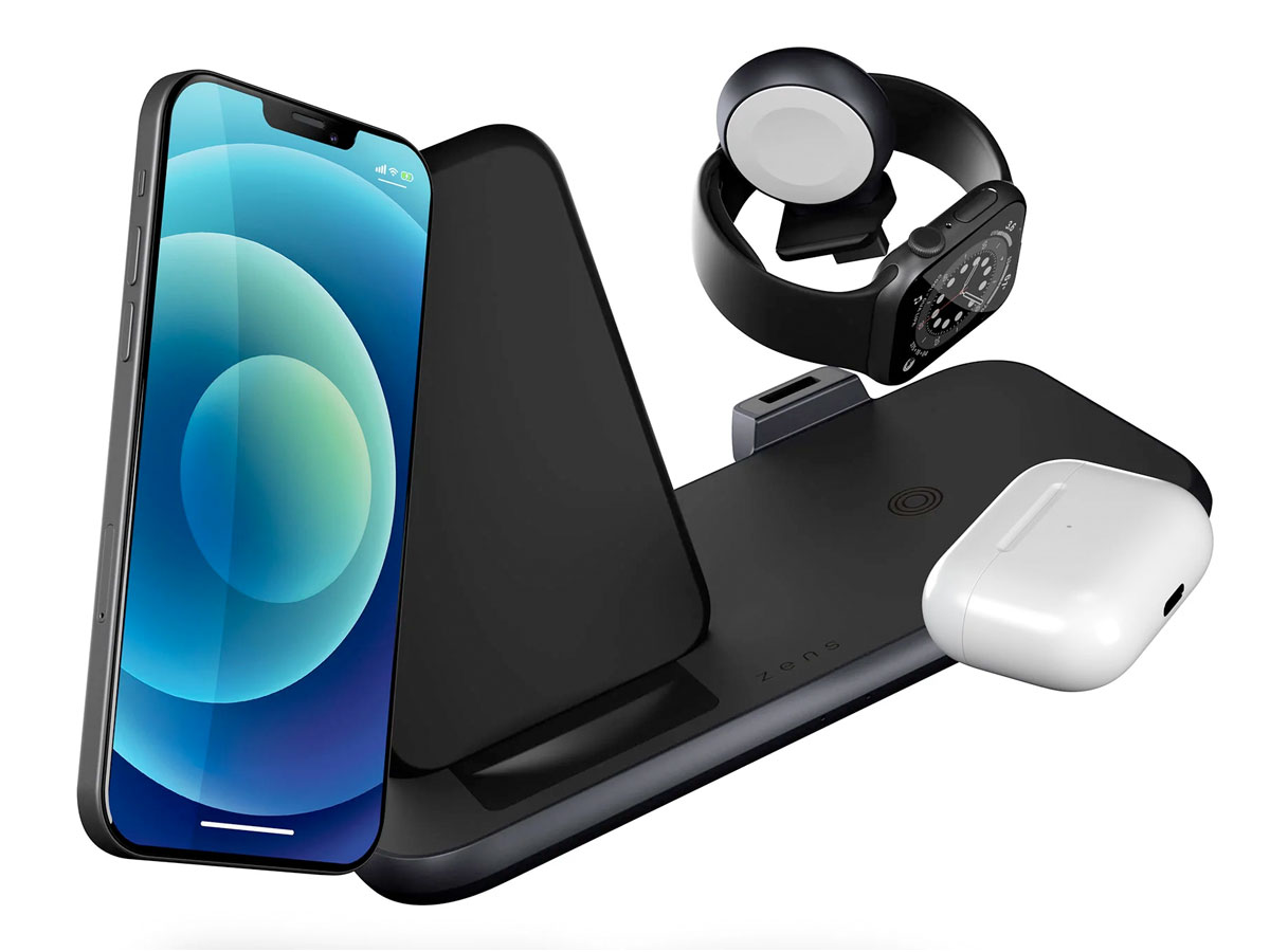 Zens Aluminium 4-in-1 MagSafe Wireless Charger Oplader Zens Aluminium 4-in-1 MagSafe Wireless Charger Oplader