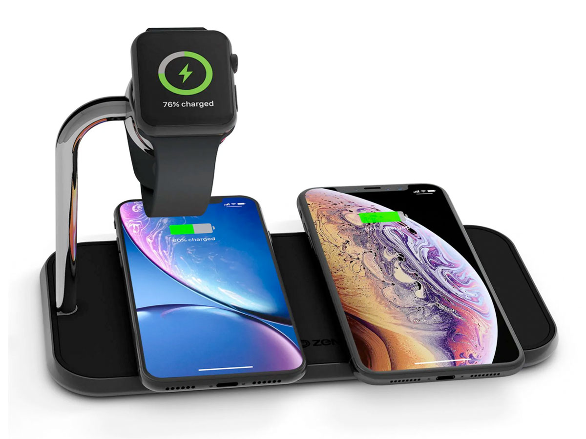 Zens Aluminium Dual Fast Wireless Charger + Watch (2 x 10W)