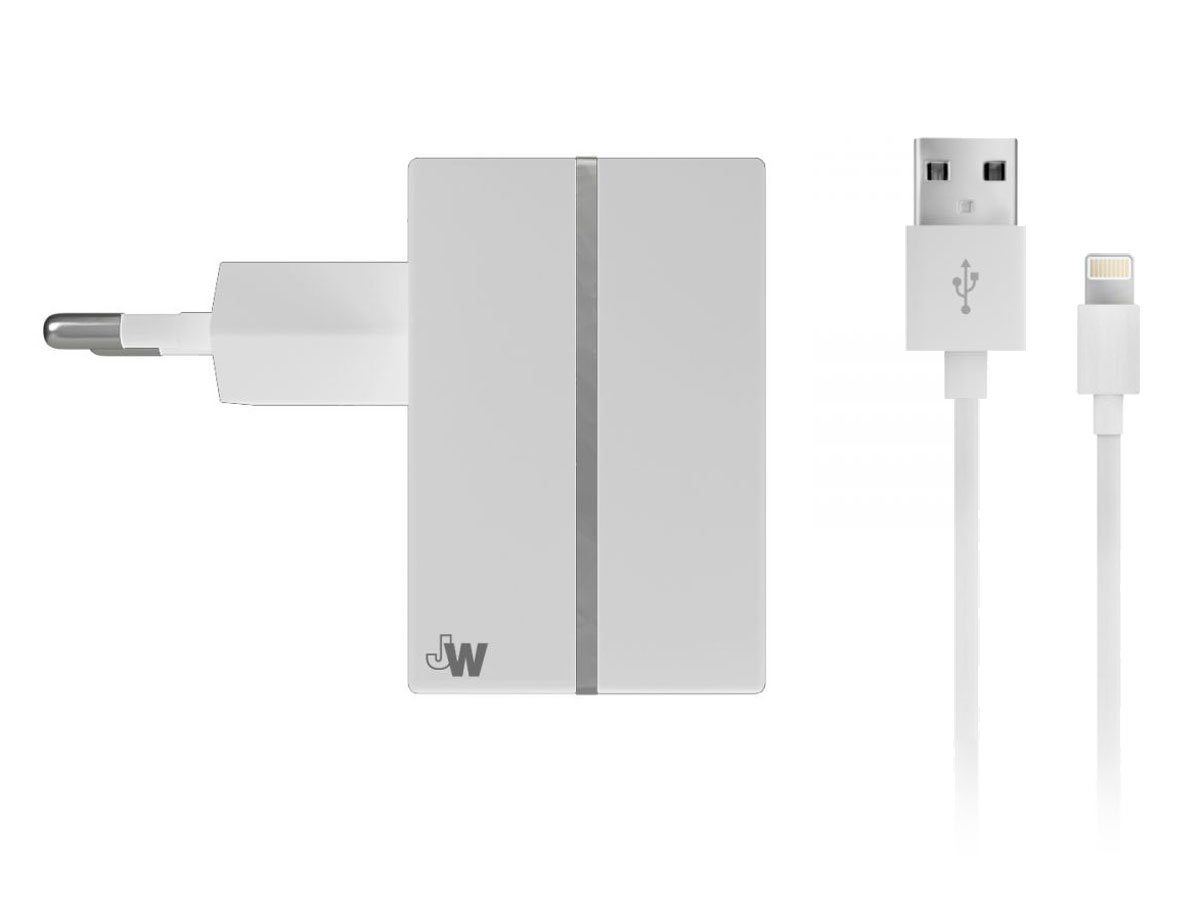 Just Wireless 2.4A Oplader Lightning USB kabel (Wit)