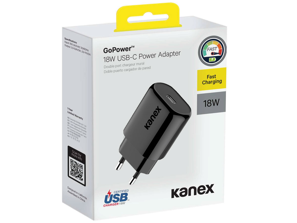 Kanex USB-C Fast Wall Charger - 18W PD Oplader