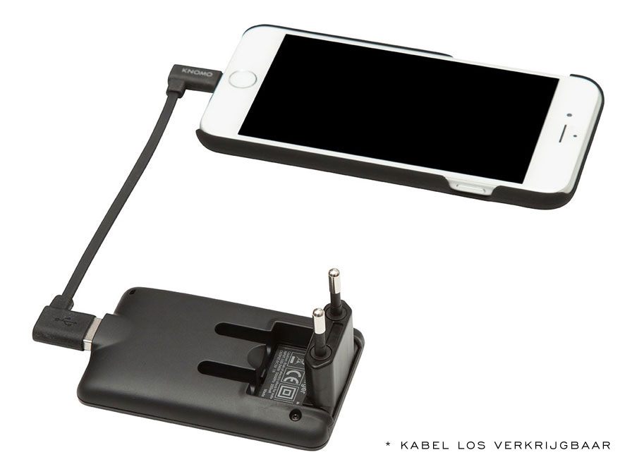 Knomo Opvouwbare Reislader USB Oplader met Leren Tasje