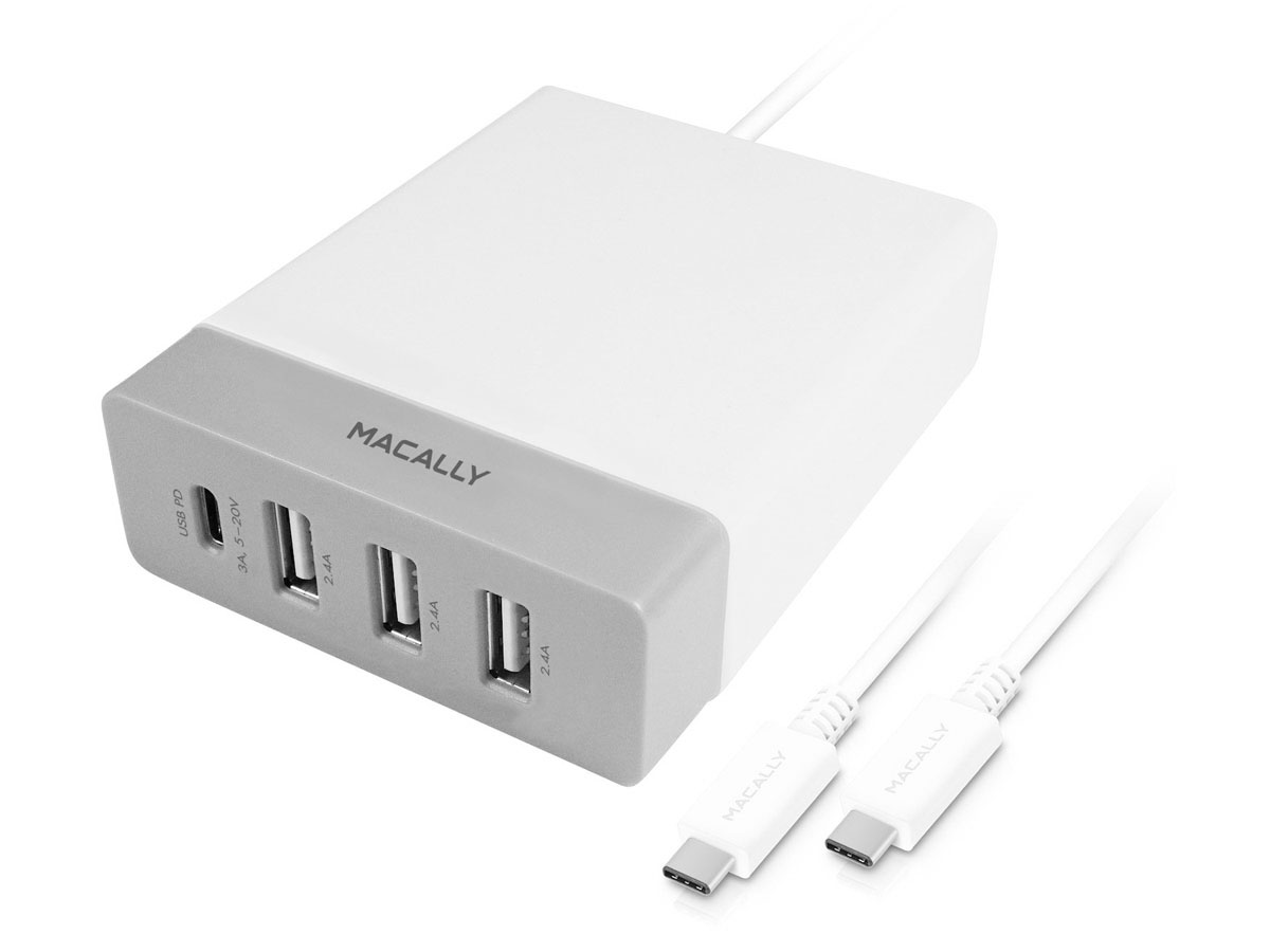 MacAlly 4-poort Snellader voor USB-A en USB-C (7.2A)