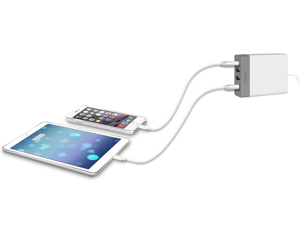 MacAlly 4-poort Snellader voor USB-A en USB-C (7.2A)