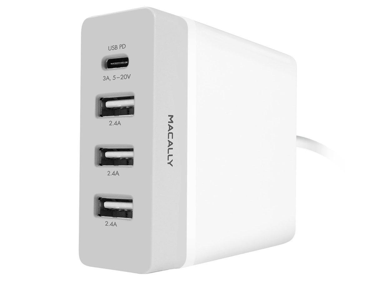 MacAlly 4-poort Snellader voor USB-A en USB-C (7.2A)