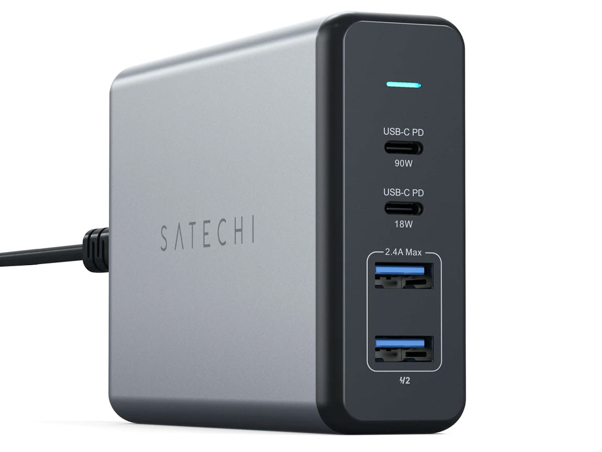 Satechi 108W Pro USB-C PD/USB-A Desktop Charger met 4 Aansluitingen