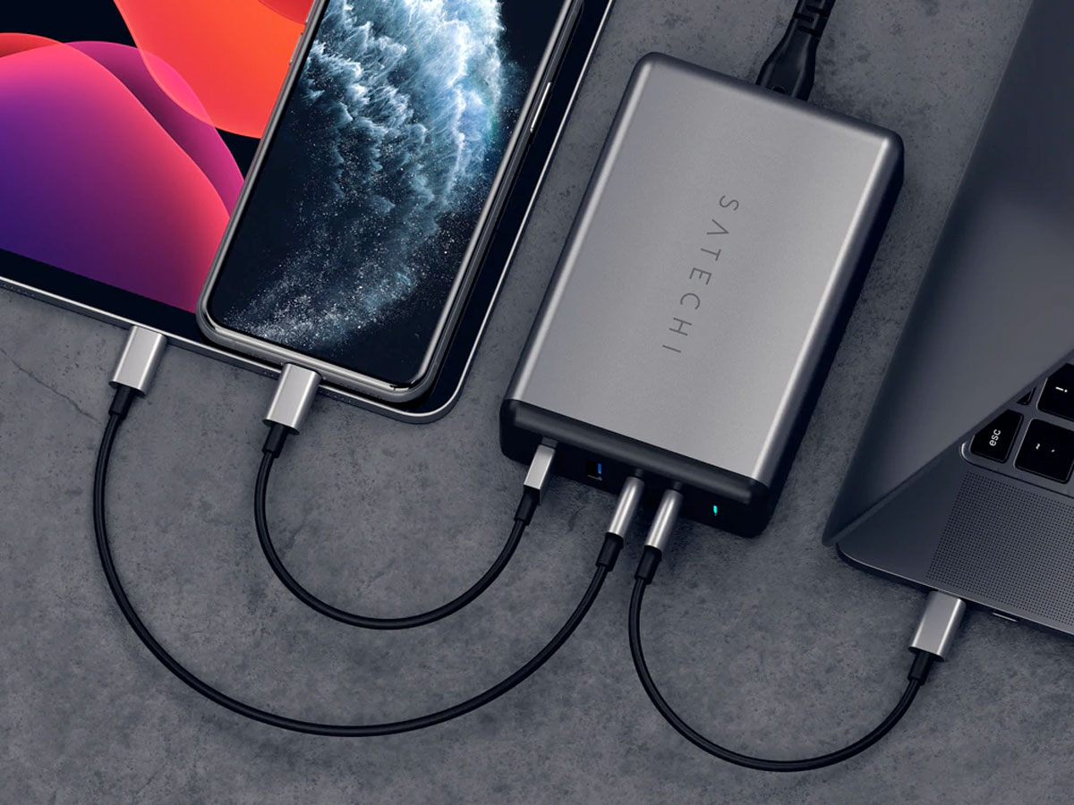 Satechi 108W Pro USB-C PD/USB-A Desktop Charger met 4 Aansluitingen