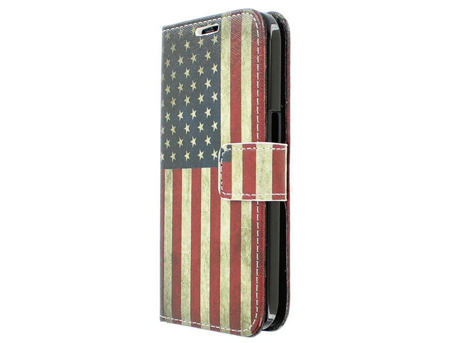 Vintage USA Flag Book Case Hoesje voor Samsung Galaxy Core Plus