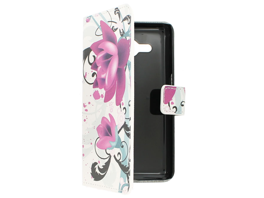 Samsung Galaxy Core 2 Wallet Case Hoesje - Flower Design