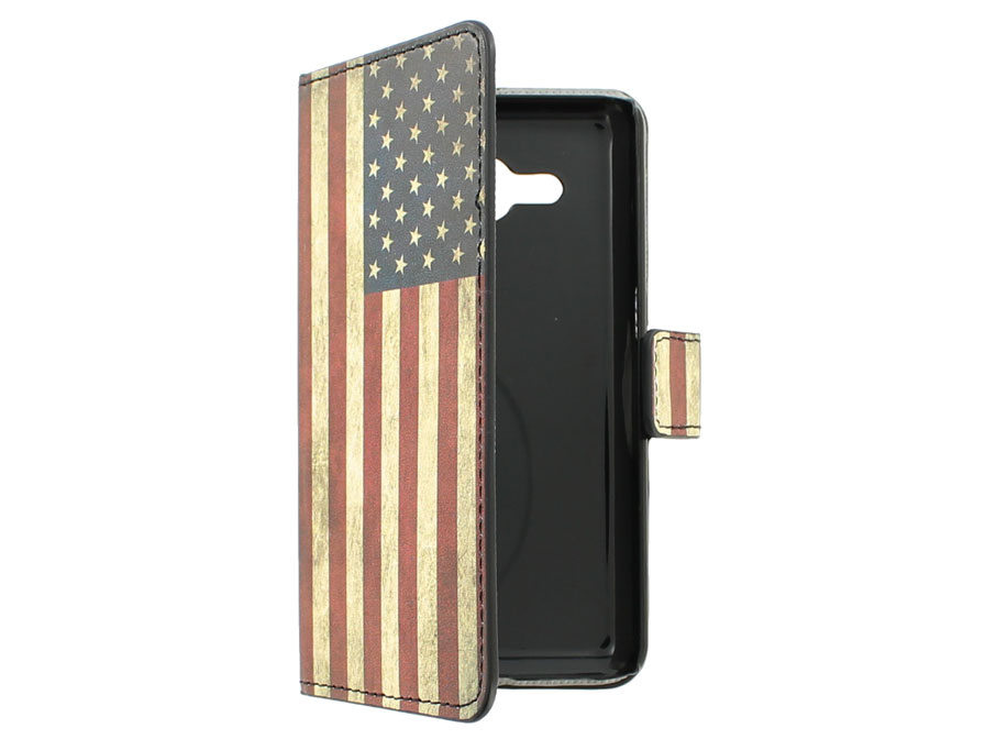 Samsung Galaxy Core 2 Wallet Case Hoesje - Vintage US Flag