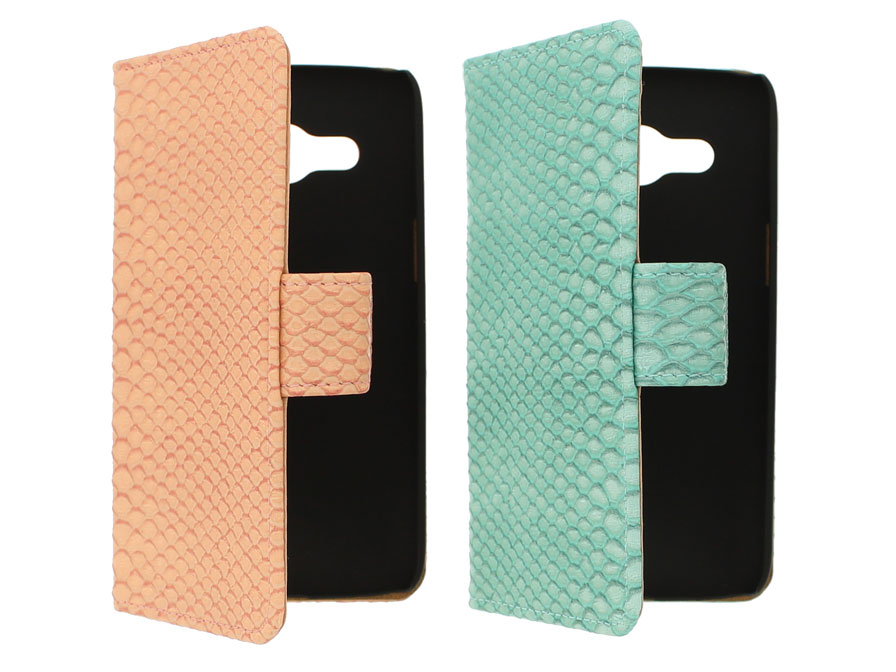 Minty Croco Bookcase - Hoesje voor Samsung Galaxy Core 4G