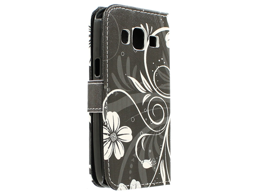 White Flowers Book Case Hoesje voor Samsung Galaxy Core 4G