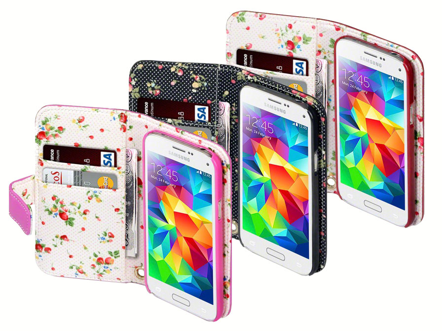 CaseBoutique Flower Wallet Case - Hoesje voor Samsung Galaxy S5 Mini