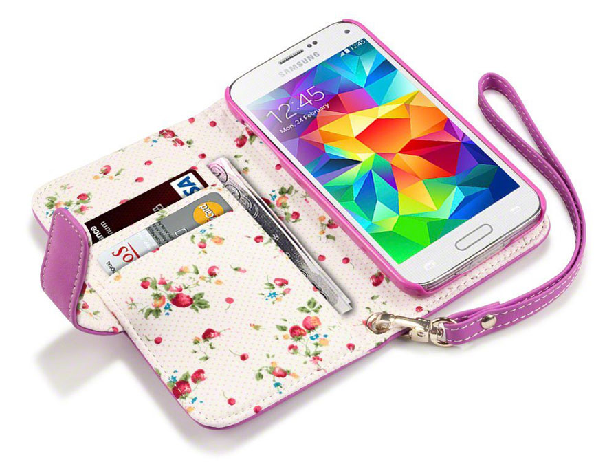 CaseBoutique Flower Wallet Case - Hoesje voor Samsung Galaxy S5 Mini