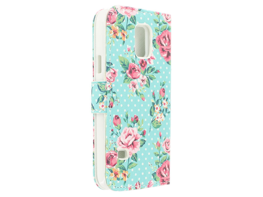 Flower Book Case - Samsung Galaxy S5 mini hoesje
