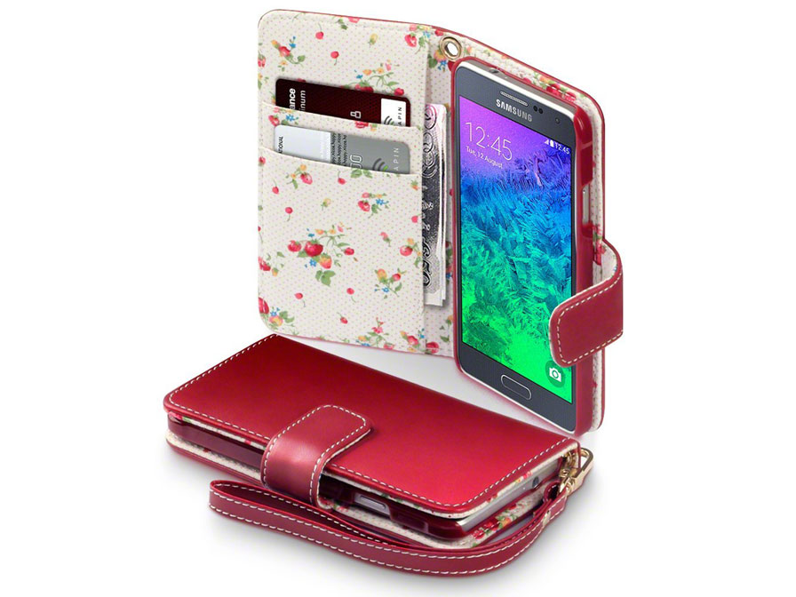CaseBoutique Flower Wallet Case - Samsung Galaxy Alpha Hoesje