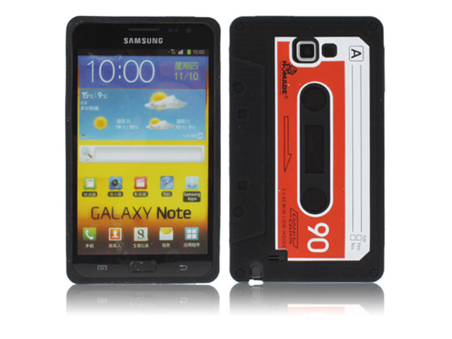 Cassette Tape Silicone Skin Hoes voor Samsung Galaxy Note
