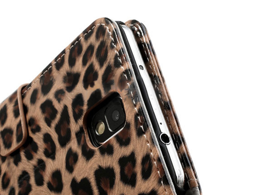 Leopard Sideflip Kunstleren Hoesje voor Samsung Galaxy Note 3