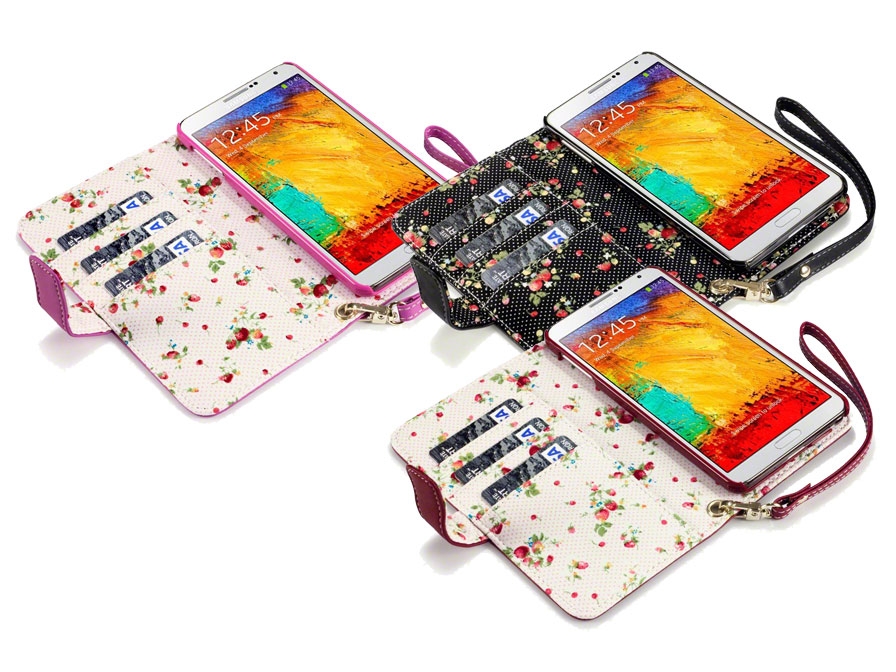 CaseBoutique Wallet Case met Bloemmotief Voering Samsung Galaxy Note 3