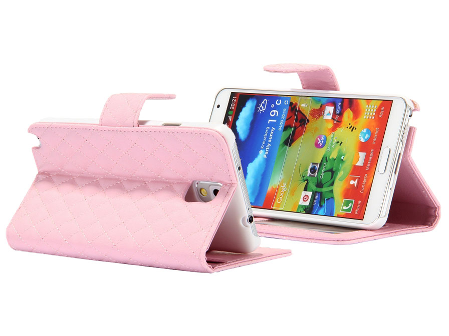 Quilted Sideflip Wallet Hoesje voor Samsung Galaxy Note 3