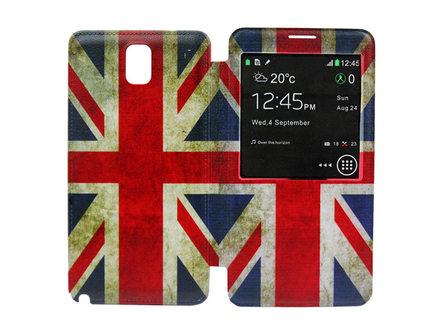Vintage Great Brittain Flag S-View Cover voor Samsung Galaxy Note 3