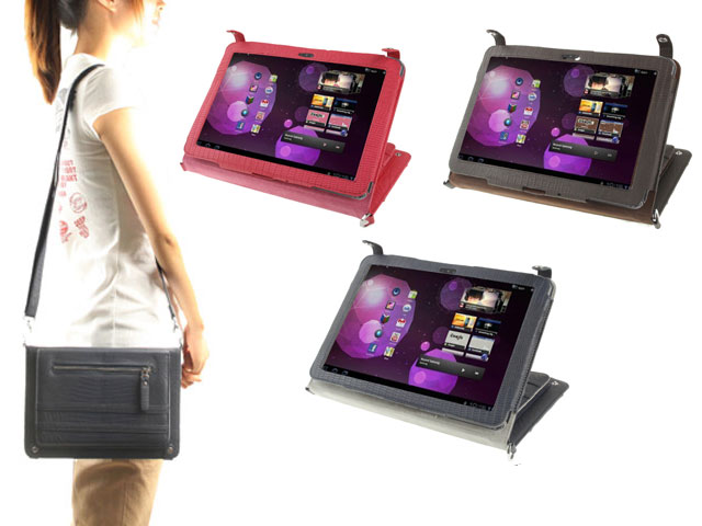 Croco Bag Stand Case Hoes voor Samsung Galaxy Tab 10.1 (P7500/P7510)