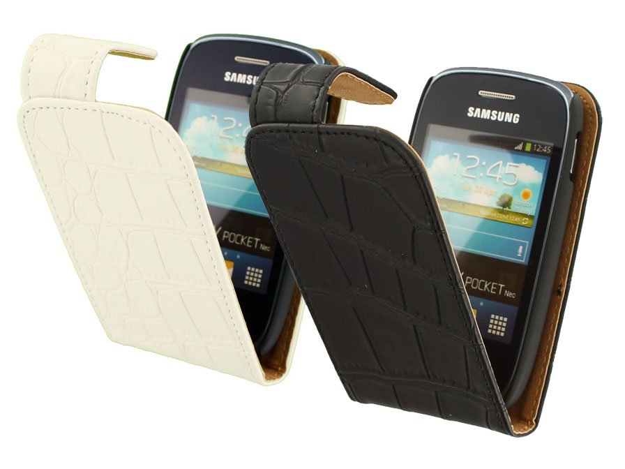Croco Flip Case Hoesje voor Samsung Galaxy Pocket Neo (S5310)