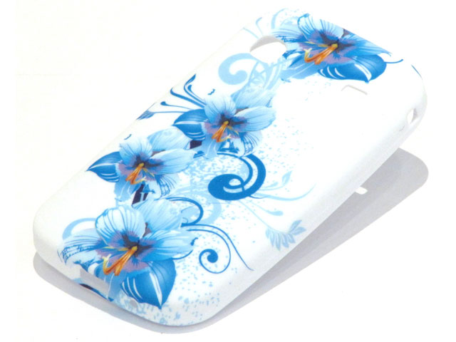 Blue Flowers TPU Case Hoesje Samsung Galaxy Gio S5660