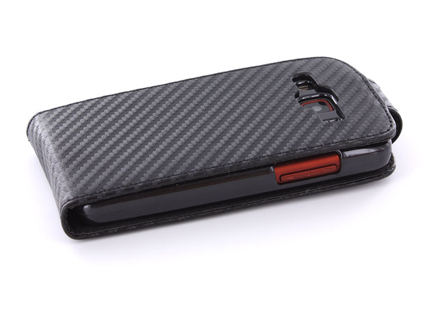 Carbon Flip Case - Samsung Galaxy Xcover S5690 Hoesje