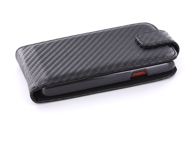 Carbon Flip Case - Samsung Galaxy Xcover S5690 Hoesje