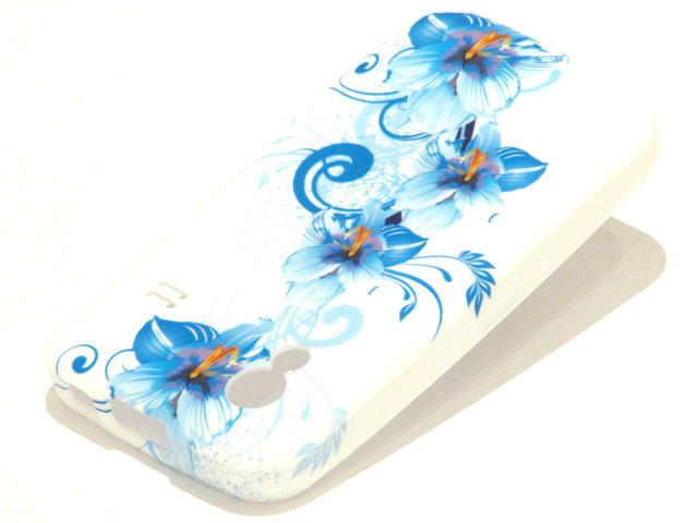 Blue Flowers TPU Case Hoesje Samsung Galaxy Ace S5830