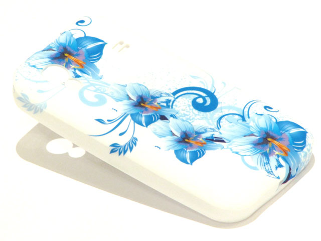 Blue Flowers TPU Case Hoesje Samsung Galaxy Ace S5830