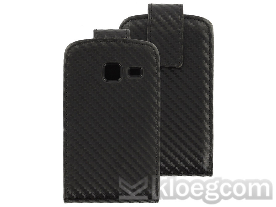 Carbon-look Flip Case voor Samsung Galaxy Y Duos (S6102)