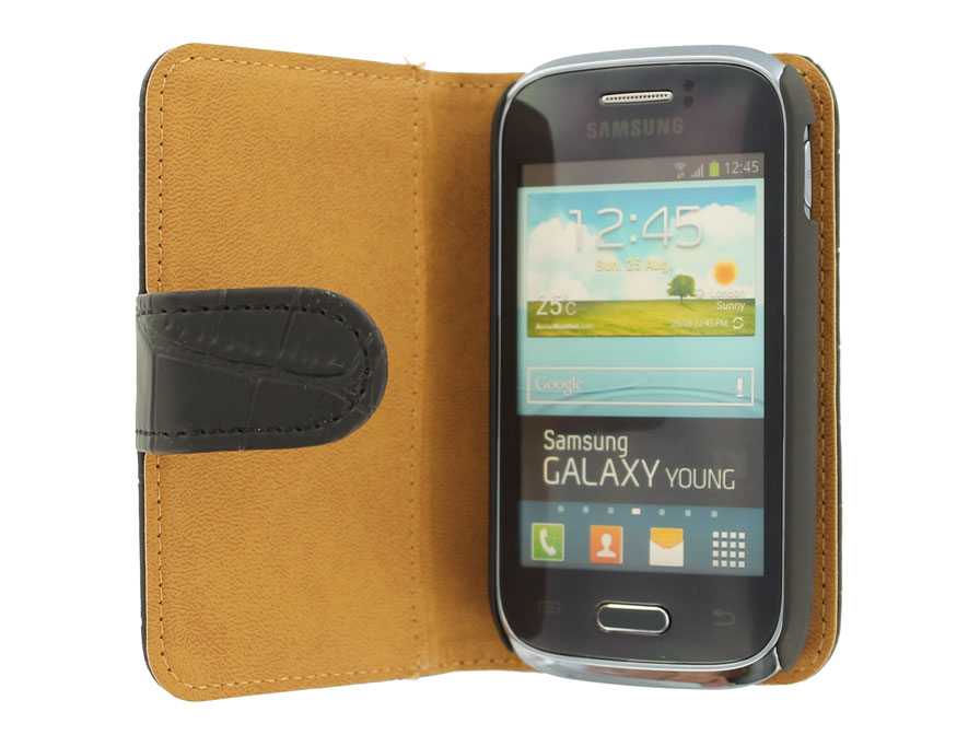 Croco Bookcase - Samsung Galaxy Young S6310 Hoesje