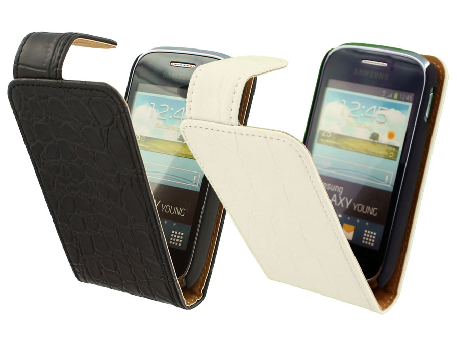 Croco Flip Case - Samsung Galaxy Young S6310 Hoesje