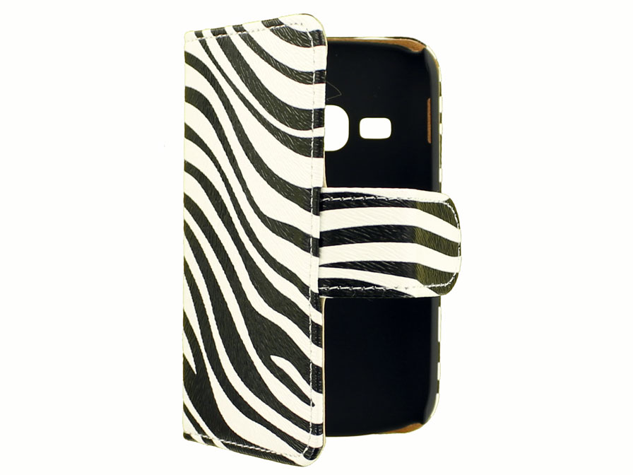 Zebra Book Case - Hoesje voor Samsung Galaxy Mini 2