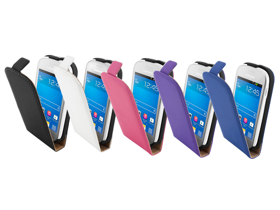 Mobiparts Premium Echt Leren Flip Case voor Samsung Galaxy Fame Lite