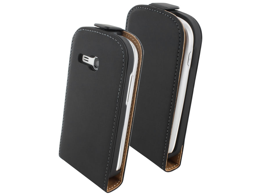 Mobiparts Premium Echt Leren Flip Case voor Samsung Galaxy Fame Lite