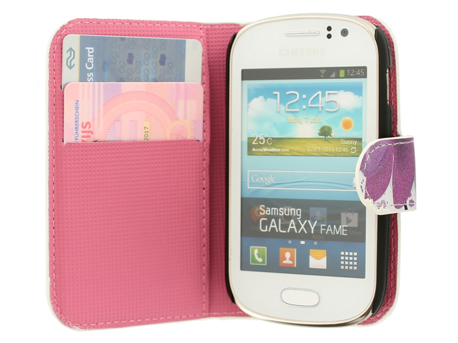 Big Flower Wallet Case voor Samsung Galaxy Fame (S6810)