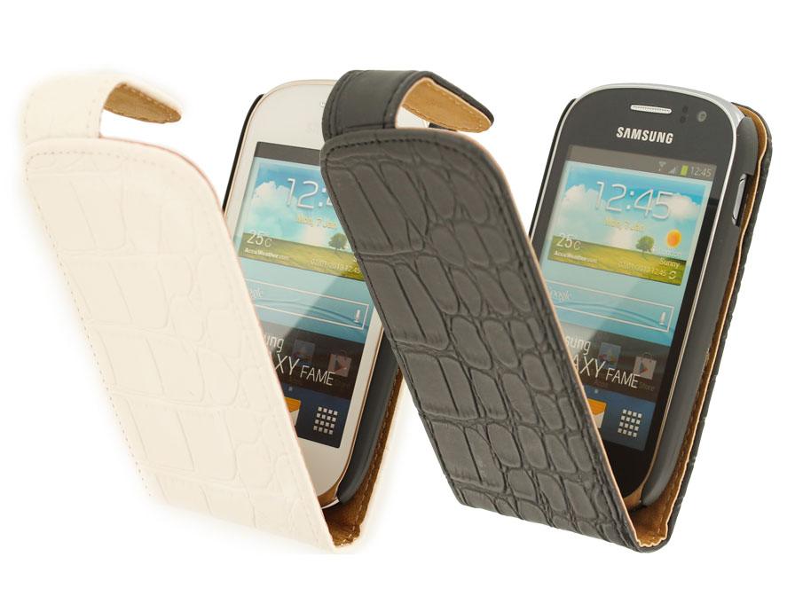 Croco Flip Case Hoesje voor Samsung Galaxy Fame (S6810)