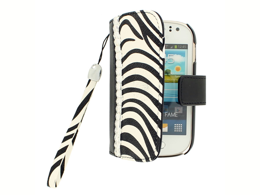 Elegant Zebra Wallet Case - Hoesje voor Samsung Galaxy Fame