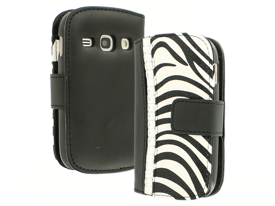 Elegant Zebra Wallet Case - Hoesje voor Samsung Galaxy Fame