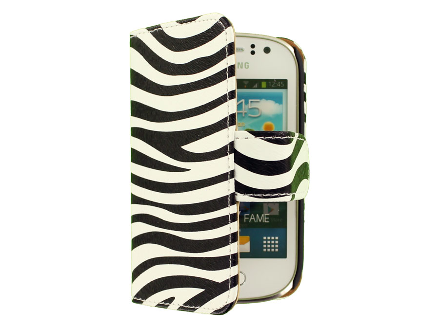 Zebra Book Case Hoesje voor Samsung Galaxy Fame (S6810)