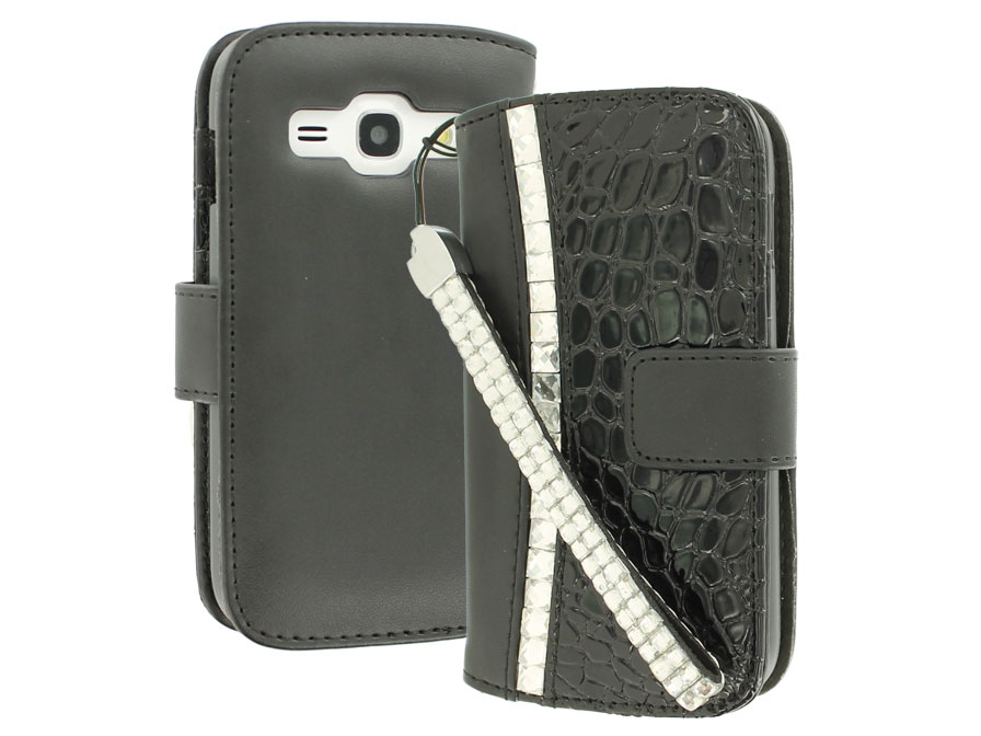 Croco Elegant Wallet Case - Hoesje voor Samsung Galaxy Ace 3