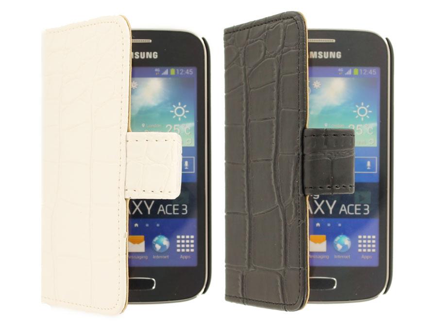 Croco Book Case Hoesje voor Samsung Galaxy Ace 3